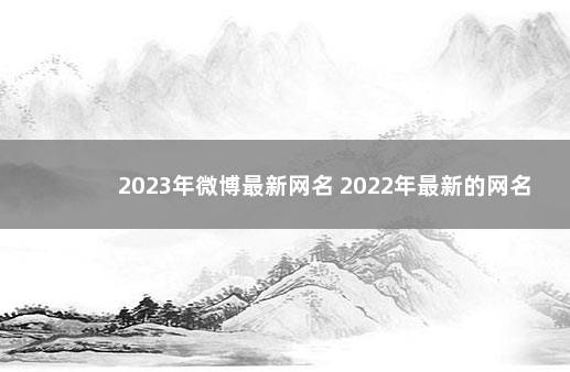 2023年微博最新网名 2022年最新的网名