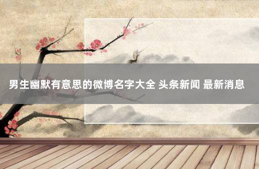 男生幽默有意思的微博名字大全 头条新闻 最新消息条
