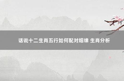 话说十二生肖五行如何配对姻缘 生肖分析