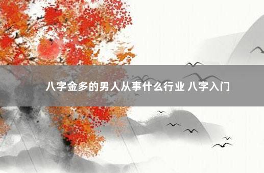 八字金多的男人从事什么行业 八字入门