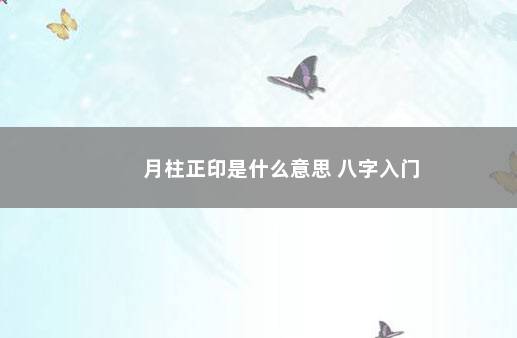 月柱正印是什么意思 八字入门