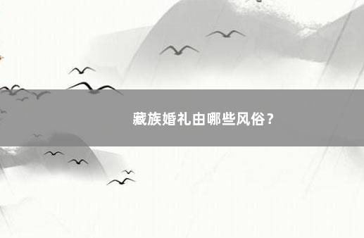 藏族婚礼由哪些风俗？