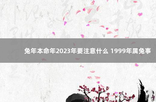 兔年本命年2023年要注意什么 1999年属兔事业在哪年最旺盛