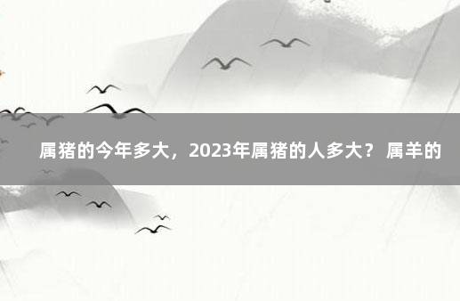 属猪的今年多大，2023年属猪的人多大？ 属羊的人今年多大岁数