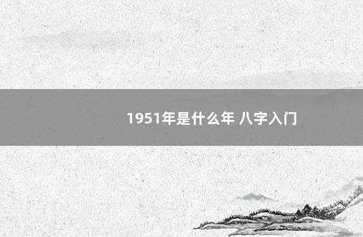 1951年是什么年 八字入门