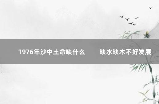 1976年沙中土命缺什么 　　缺水缺木不好发展