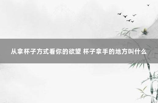 从拿杯子方式看你的欲望 杯子拿手的地方叫什么