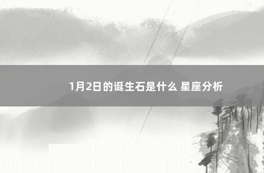 1月2日的诞生石是什么 星座分析