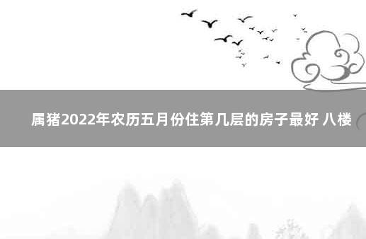 属猪2022年农历五月份住第几层的房子最好 八楼带动生活状态
