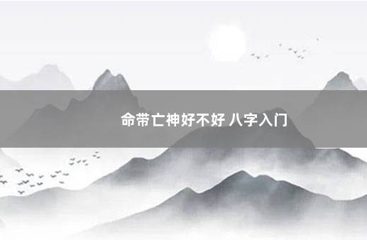 命带亡神好不好 八字入门