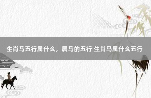 生肖马五行属什么，属马的五行 生肖马属什么五行
