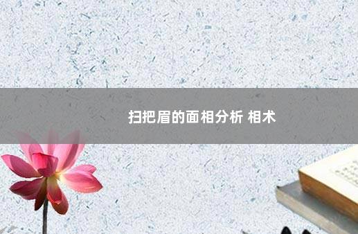 扫把眉的面相分析 相术