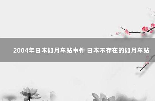 2004年日本如月车站事件 日本不存在的如月车站