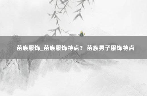 苗族服饰_苗族服饰特点？ 苗族男子服饰特点