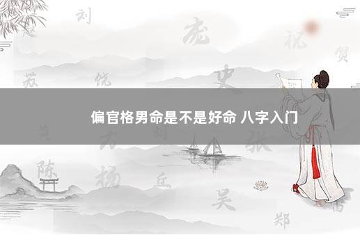 偏官格男命是不是好命 八字入门