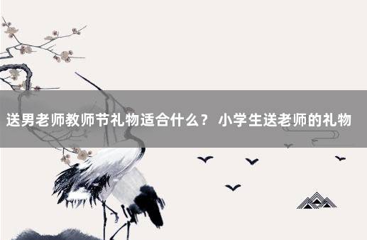 送男老师教师节礼物适合什么？ 小学生送老师的礼物