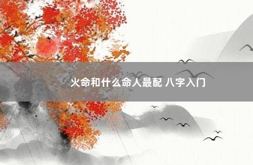 火命和什么命人最配 八字入门