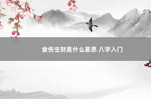 食伤生财是什么意思 八字入门