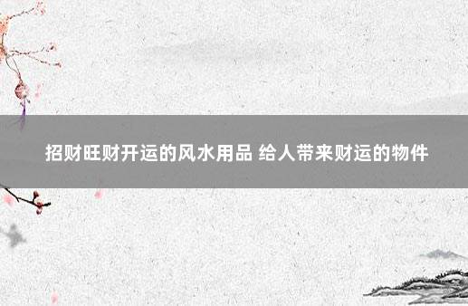 招财旺财开运的风水用品 给人带来财运的物件