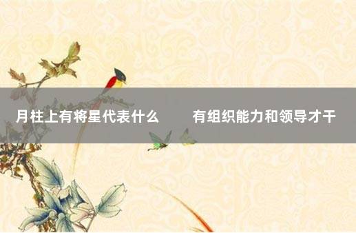 月柱上有将星代表什么 　　有组织能力和领导才干