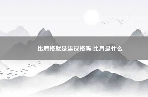 比肩格就是建禄格吗 比肩是什么