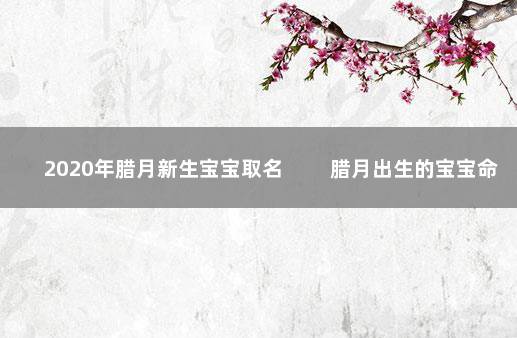 2020年腊月新生宝宝取名 　　腊月出生的宝宝命理