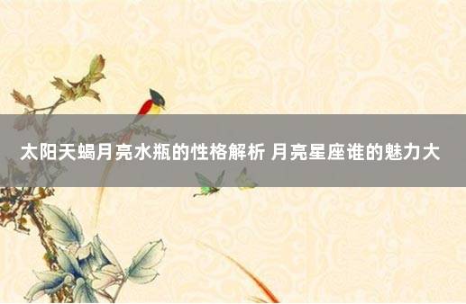 太阳天蝎月亮水瓶的性格解析 月亮星座谁的魅力大