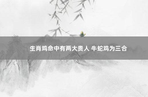 生肖鸡命中有两大贵人 牛蛇鸡为三合