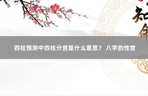 四柱预测中四柱分宫是什么意思？ 八字的性宫