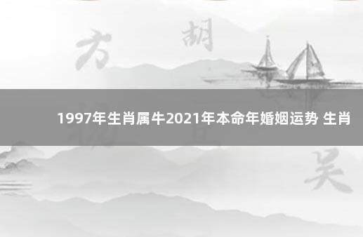 1997年生肖属牛2021年本命年婚姻运势 生肖分析