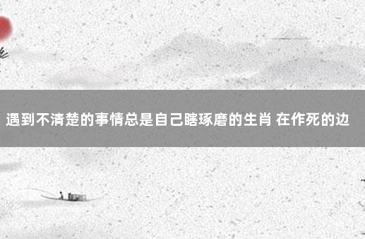 遇到不清楚的事情总是自己瞎琢磨的生肖 在作死的边缘疯狂试探是什么生肖