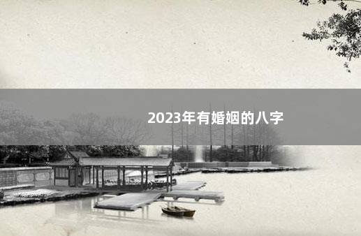 2023年有婚姻的八字