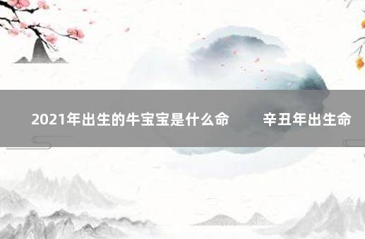 2021年出生的牛宝宝是什么命 　　辛丑年出生命理