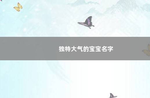独特大气的宝宝名字