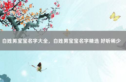 白姓男宝宝名字大全，白姓男宝宝名字精选 好听稀少的男宝宝名字