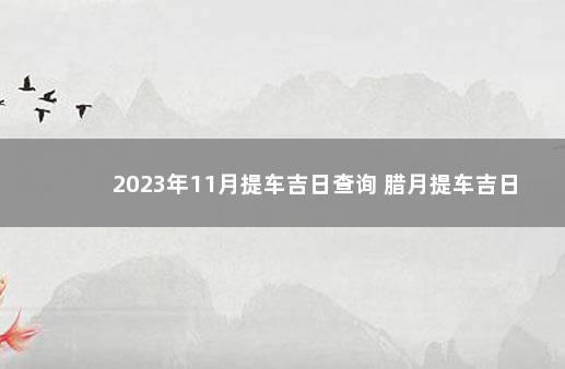2023年11月提车吉日查询 腊月提车吉日