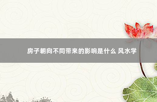 房子朝向不同带来的影响是什么 风水学