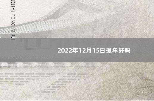 2022年12月15日提车好吗