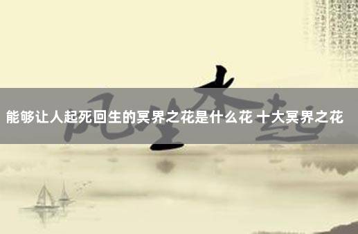 能够让人起死回生的冥界之花是什么花 十大冥界之花彼岸花