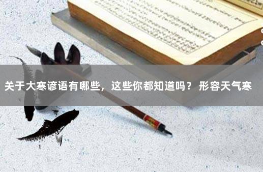 关于大寒谚语有哪些，这些你都知道吗？ 形容天气寒冷的谚语