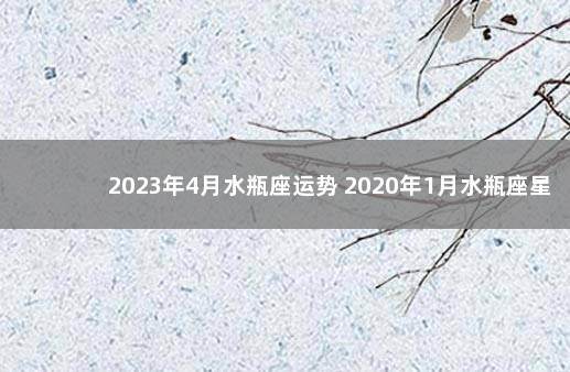 2023年4月水瓶座运势 2020年1月水瓶座星座运势