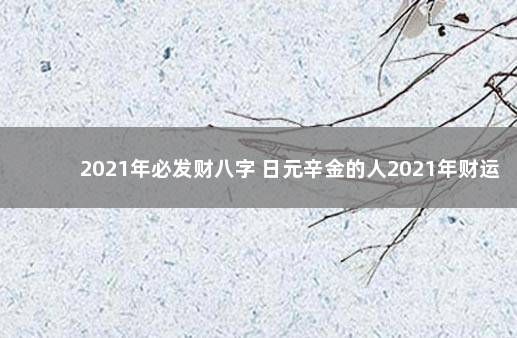 2021年必发财八字 日元辛金的人2021年财运最好