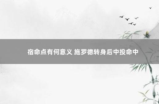宿命点有何意义 施罗德转身后中投命中