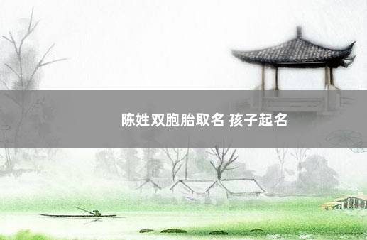 陈姓双胞胎取名 孩子起名