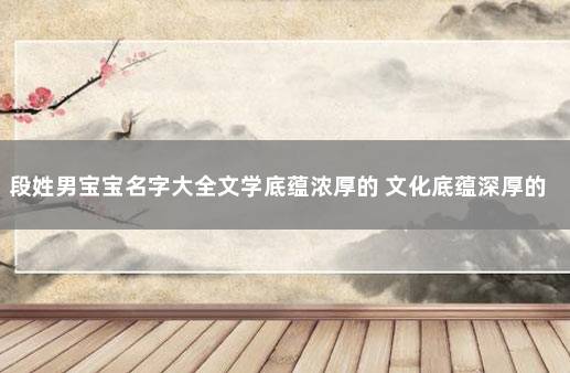 段姓男宝宝名字大全文学底蕴浓厚的 文化底蕴深厚的意思