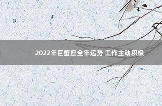 2022年巨蟹座全年运势 工作主动积极