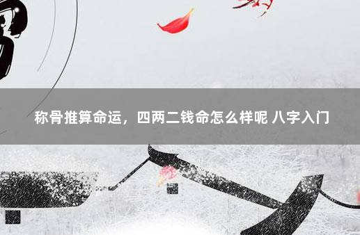 称骨推算命运，四两二钱命怎么样呢 八字入门