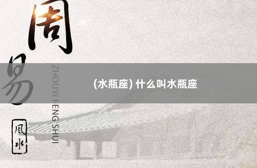 (水瓶座) 什么叫水瓶座