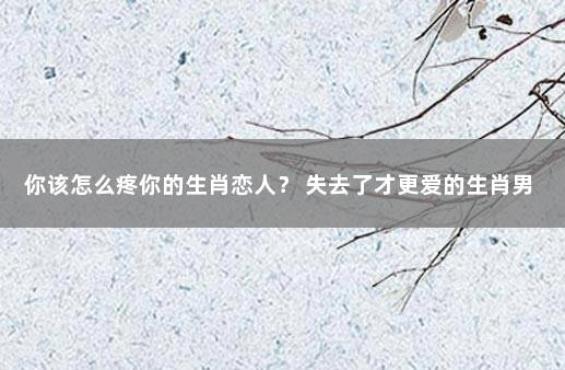 你该怎么疼你的生肖恋人？ 失去了才更爱的生肖男