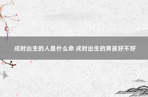 戌时出生的人是什么命 戌时出生的男孩好不好